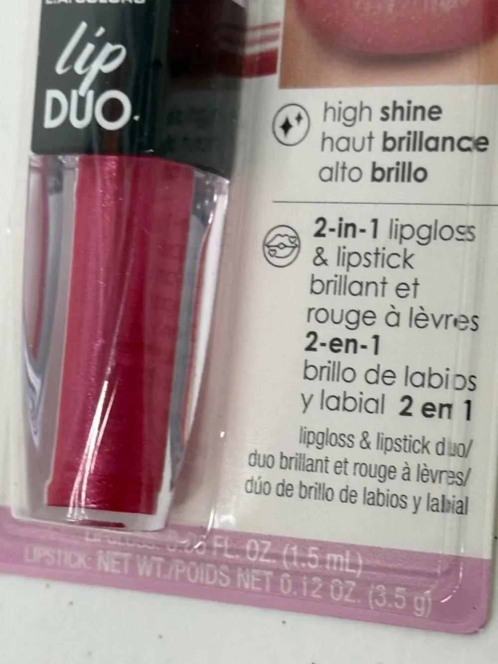 LA Colors Lip Duo Flushed C62214 Lipstick & Lip Gloss New